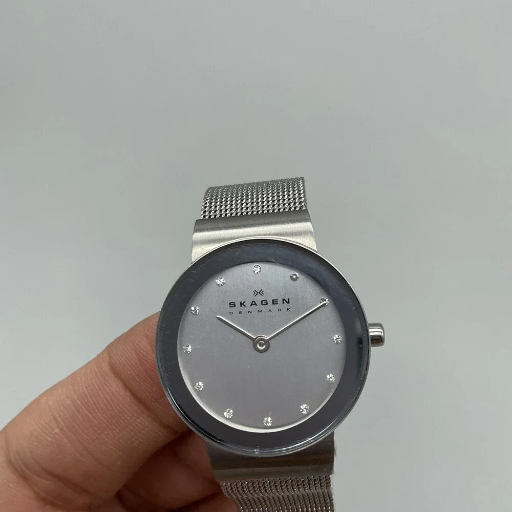 Skagen 358SSSD Womens Watch 26mm Silver Tone Mesh Stainless Steel New Battery